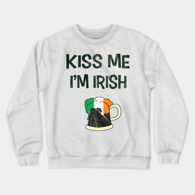 Funny St Patrick Paddy's Day Kiss Me I'm Irish Crewneck Sweatshirt by familycuteycom